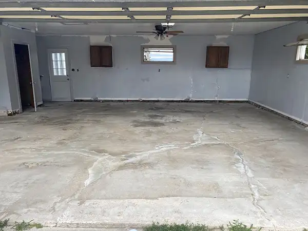Garage floor before coating